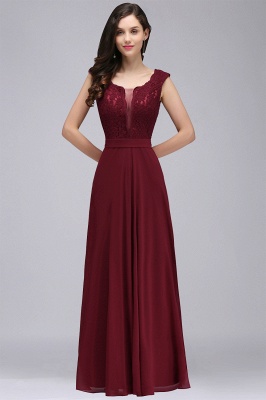Elegant Floor-length Lace A-line Burgundy Prom Dress_10