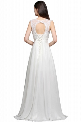 White Sweetheart A-line Chiffon Lace Evening Dress_2