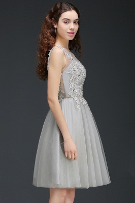 Modern Short A-line Lace Appliques Homecoming Dress_9