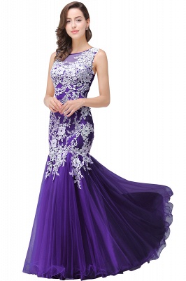 Lace Mermaid Sleeveless Maxi Long  Prom Dress_3