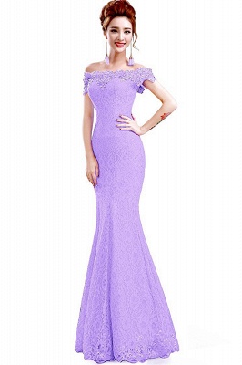 Floor-Length Mermaid Lace Off Shoulder Bridesmaid Dresses_8