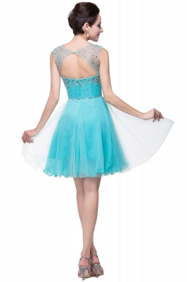 A-line Sleeveless Crew Short Tulle Prom Dresses with Crystal Beads_8