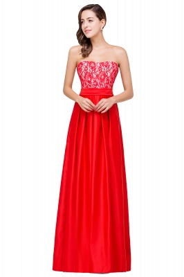 A-line Sweetheart Sleeveless  Floor-Length Red Chiffon Prom Dresses_2