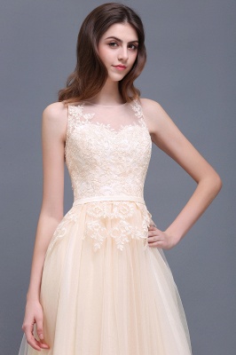 Floor-Length Tulle A-line Lace Prom Dress_10