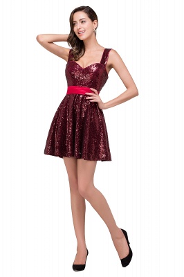 A-line Sweetheart sequins  Prom Dress_8