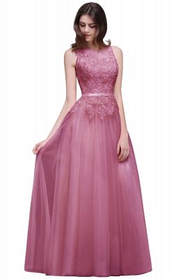 Floor-Length Tulle A-line Lace Prom Dress_2