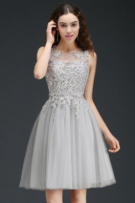 Modern Short A-line Lace Appliques Homecoming Dress_8