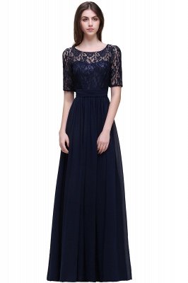 Elegant Scoop Chiffon A-line Prom Dress With Lace_6