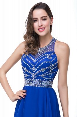 A-line Crew Floor-length Sleeveless Tulle Prom Dresses with Crystal Beads_10