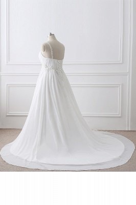 Chiffon A-line Straps Wedding Dresses_4