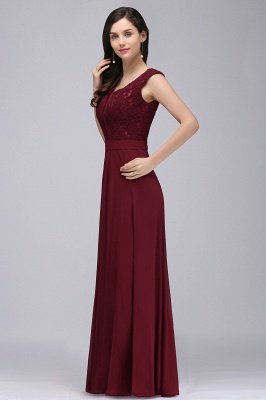 Elegant Floor-length Lace A-line Burgundy Prom Dress_8
