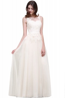 Floor-Length Tulle A-line Lace Prom Dress_1