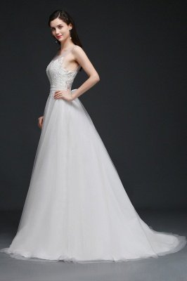Scoop Tulle Elegant Wedding Dress With Lace_4