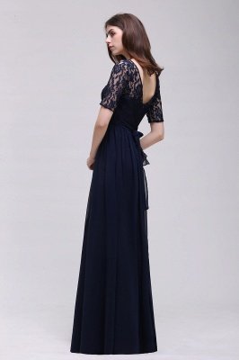 Elegant Scoop Chiffon A-line Prom Dress With Lace_11