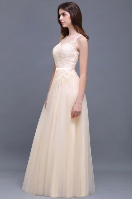 Floor-Length Tulle A-line Lace Prom Dress_8