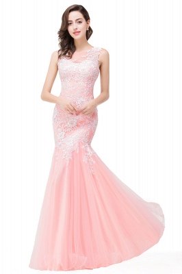 Lace Mermaid Sleeveless Maxi Long  Prom Dress_1