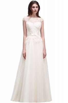 A-line Tulle Lace Appliques Floor-Length Prom Dress_1