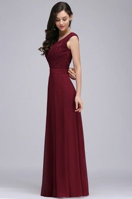 Elegant Floor-length Lace A-line Burgundy Prom Dress_9