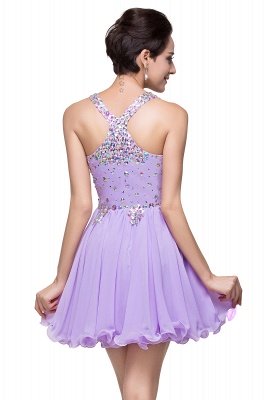 A-line Sweetheart Short Sleeveless Chiffon Prom Dresses with Crystal Beads_9