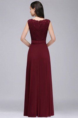 Elegant Floor-length Lace A-line Burgundy Prom Dress_7