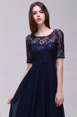 Elegant Scoop Chiffon A-line Prom Dress With Lace_12