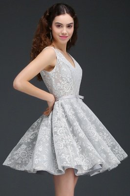 A Line Lace Cocktail Homecoming Dresses_7