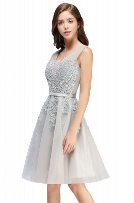 A-line Knee-length Tulle Prom Dress with Appliques_9