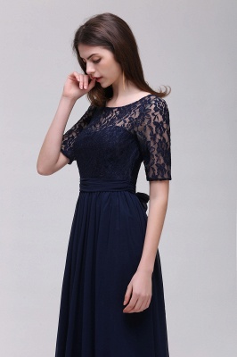 Elegant Scoop Chiffon A-line Prom Dress With Lace_13
