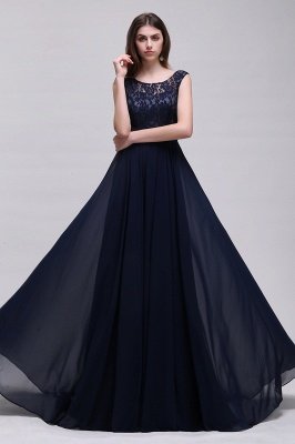 Scoop A-line Chiffon Lace Prom Dress_7
