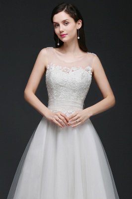 Scoop Tulle Elegant Wedding Dress With Lace_3