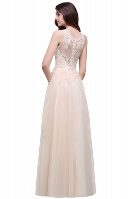Floor-Length Tulle A-line Lace Prom Dress_7