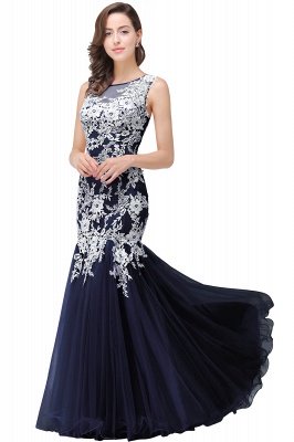 Lace Mermaid Sleeveless Maxi Long  Prom Dress_4