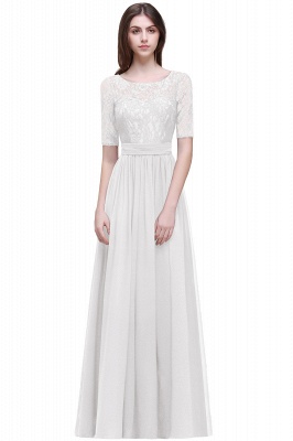 Elegant Scoop Chiffon A-line Prom Dress With Lace_1