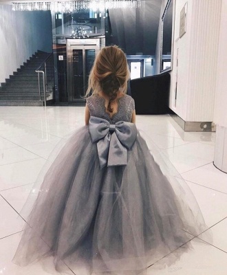 Cute Tulle Flower Girl Dress Cheap | 2018 Lace Bowknot Girls Pageant Dresses Lovely_2
